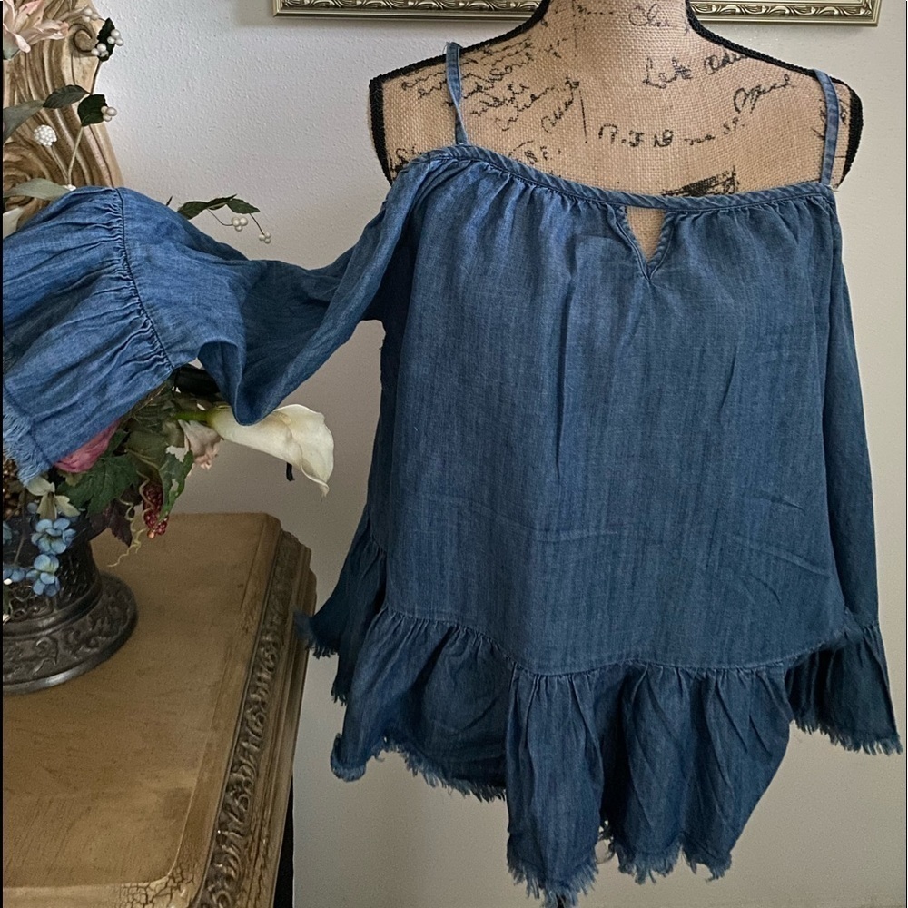 Inc Denim Top Size 14.